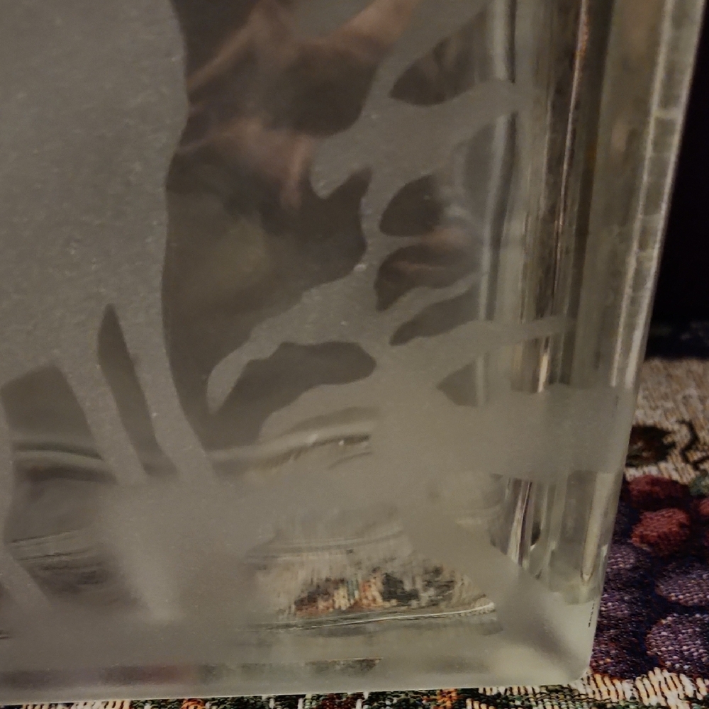 $40 Add On Cubed Frosted Glass Wolf Decor - Picture 5 of 11